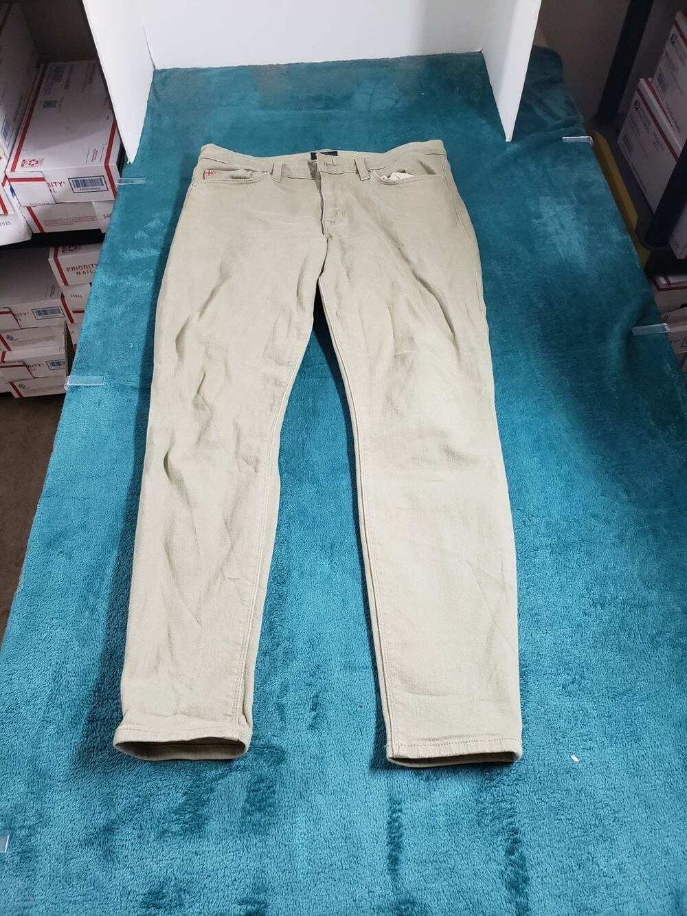 Hudson Jeans Size 28 Women Beige Pants Stretch Denim Natalie Mid Rise Skinny